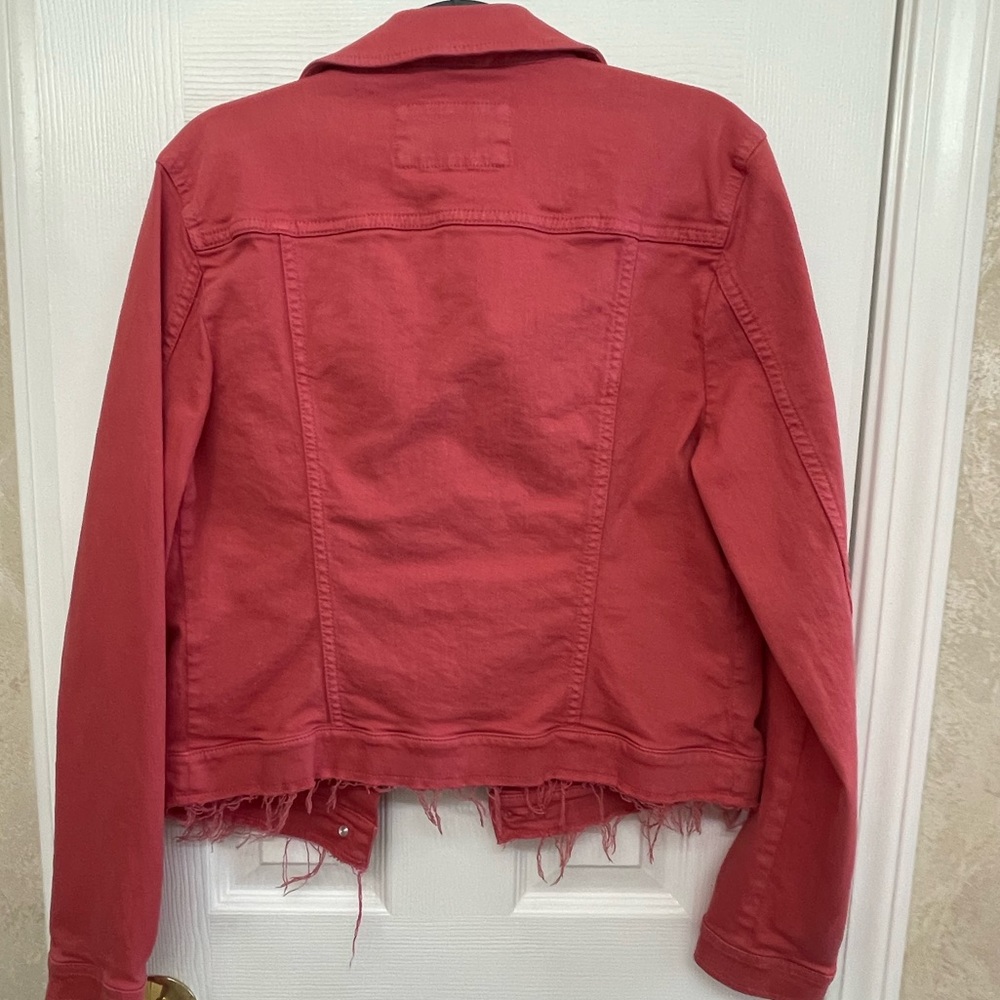 Loft Burnt Orange Distressed Jean Jacket  Size M - Picture 4 of 4